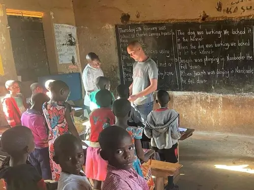 Thijs Brehmer on a project in Uganda.